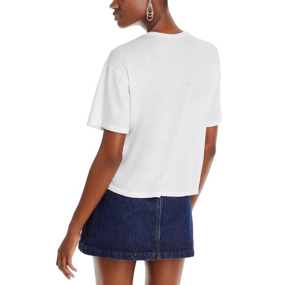 Barbie Rhinestone AQUA Embellished Graphic Cropped Tee Med New - Picture 2 of 4